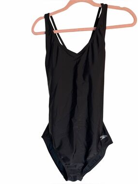 Speedo Black Strappy Back Training One-Piece Swimsuit